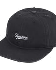 CAPPELLO SUPREME DISTRESSED SCRIPT 6-PANEL BLACK